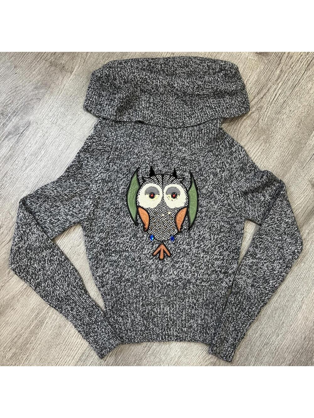 Jorya Alpaca Wool Owl Turtleneck Sweater